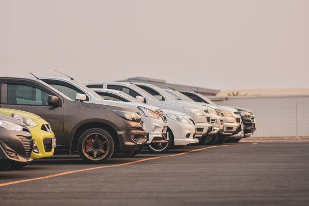 A row of vehicles at Auto Mercy
