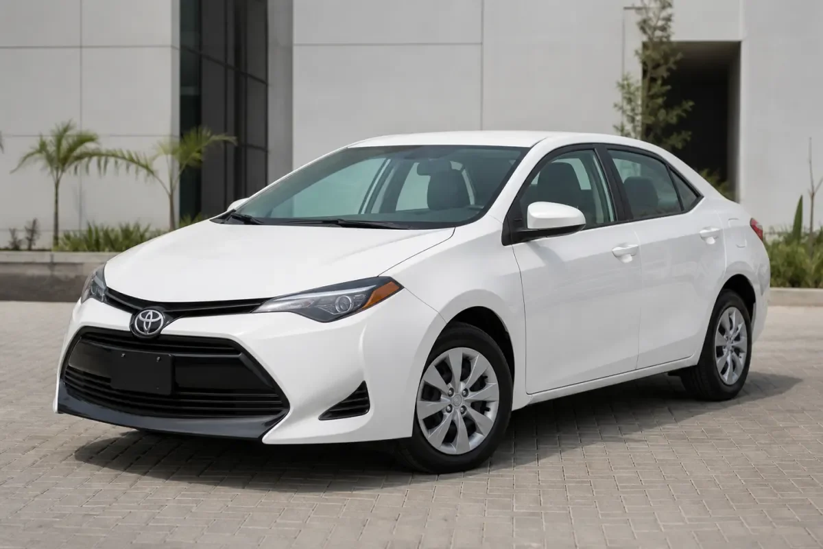 2017 White Toyota Corolla LE demo vehicle