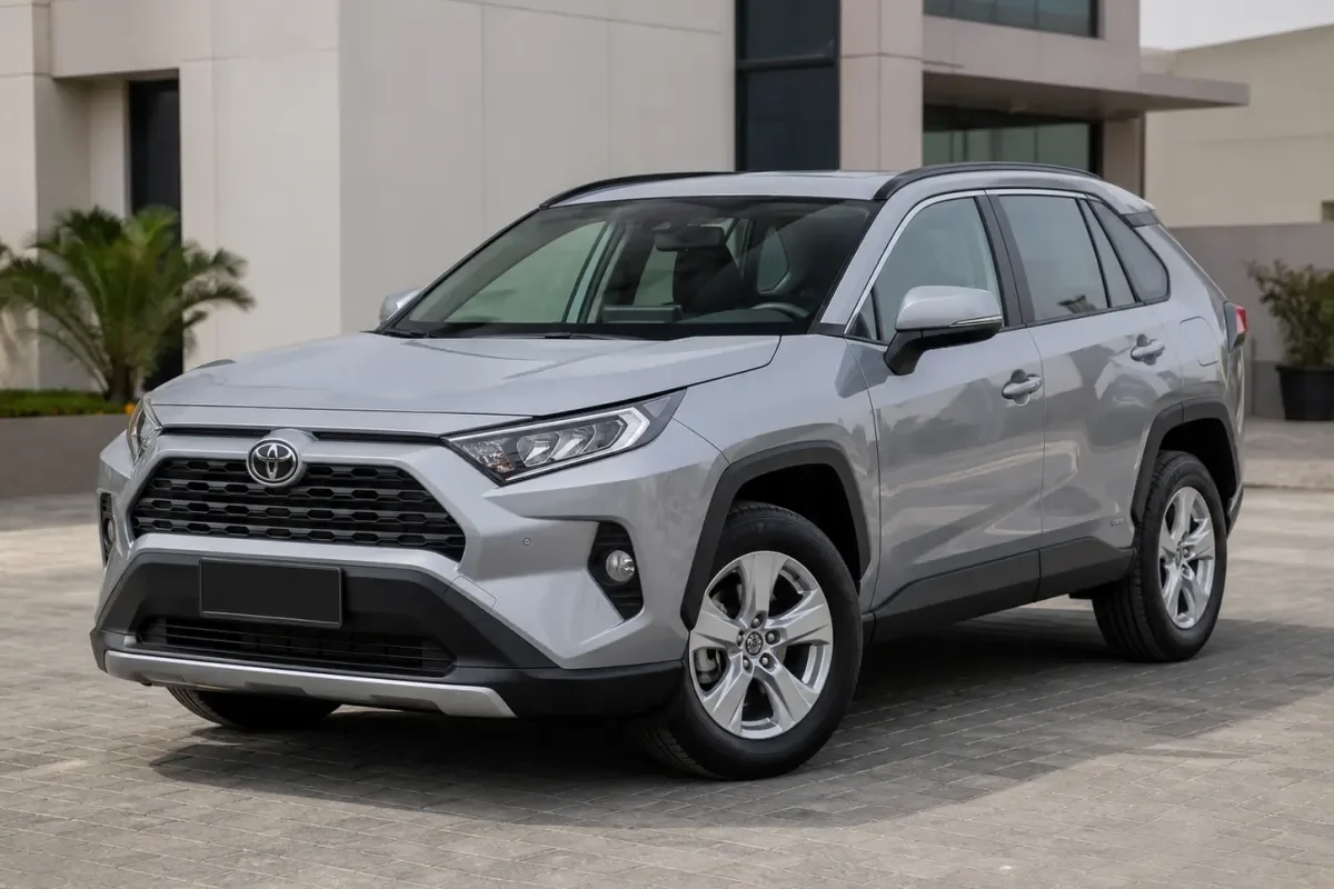 2020 Silver Toyota RAV4 XLE demo vehicle